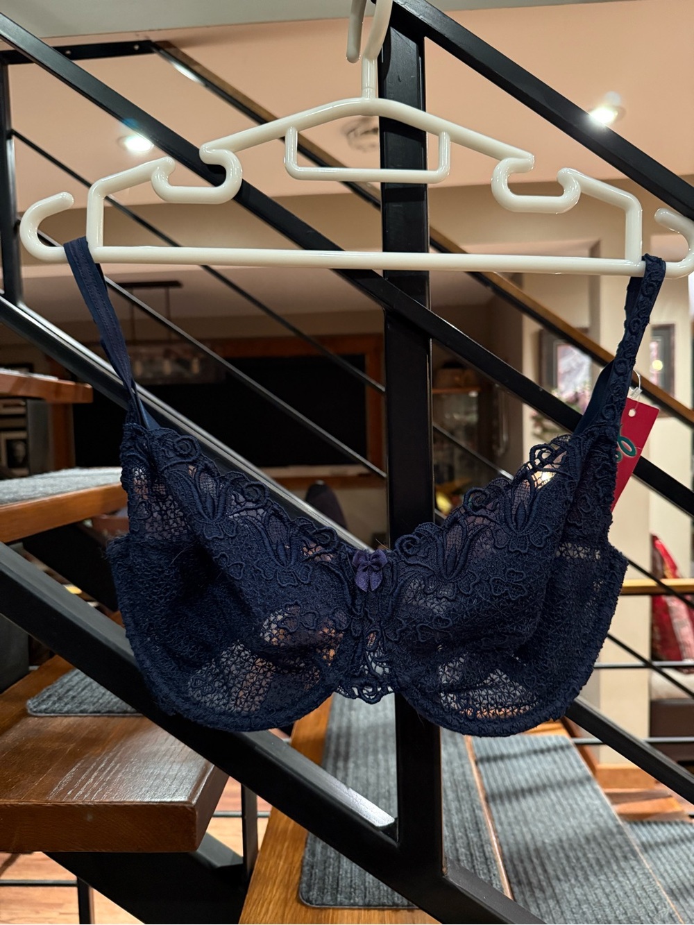 NEW 34E - Stunning Deep Navy Lace Sheer Bra - Brand Unspecified